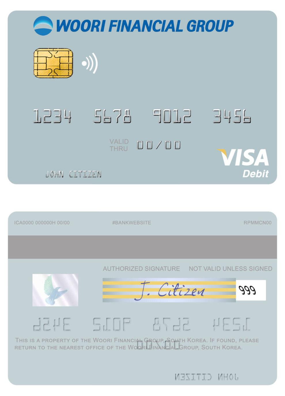 South Korea Woori Financial Group visa debit card